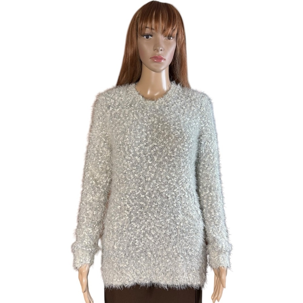 Katsumi Grey Knit Fuzzy Sweater Tunic Size S